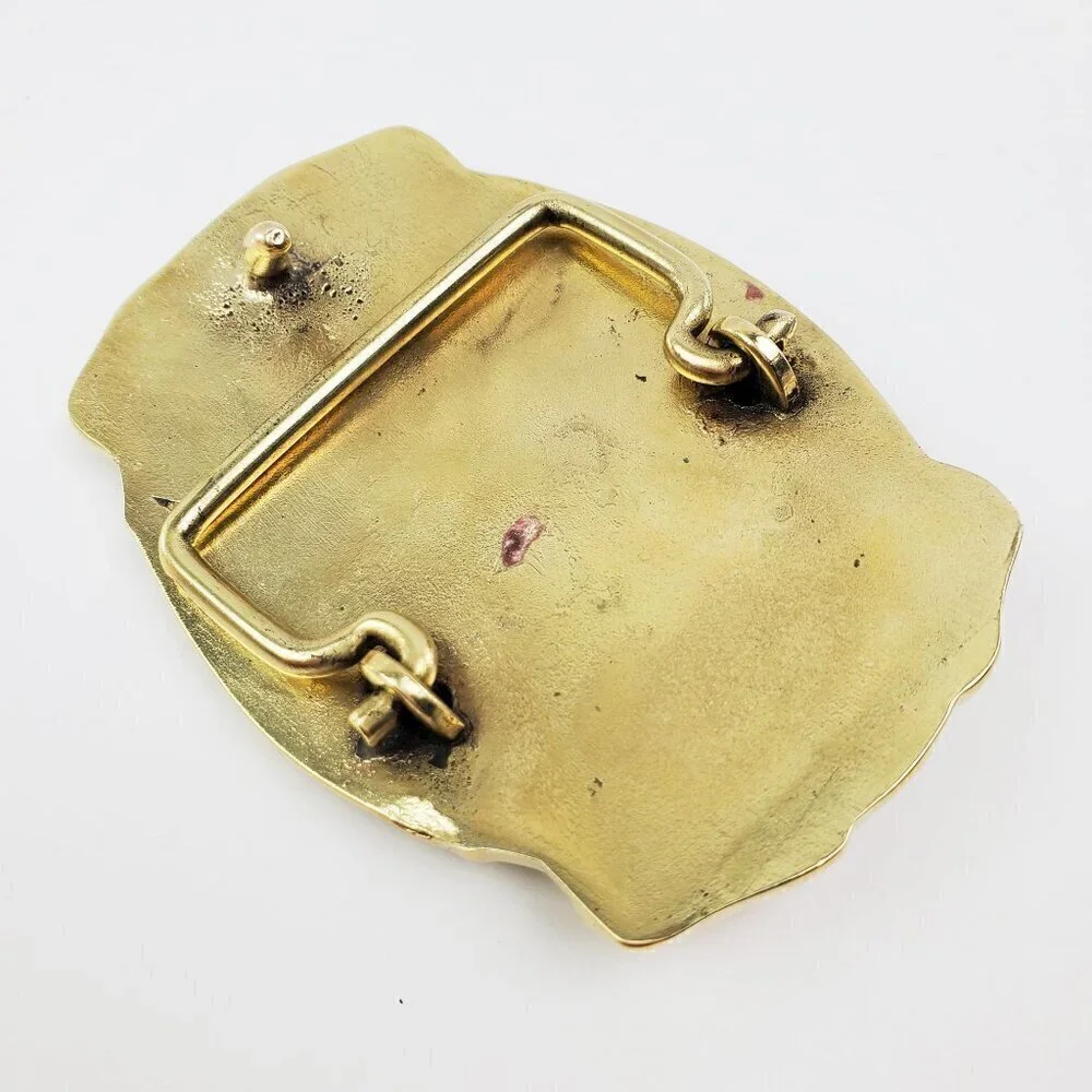 BASS Anglers Sportsman Society Fishing Belt Buckle Solid Brass